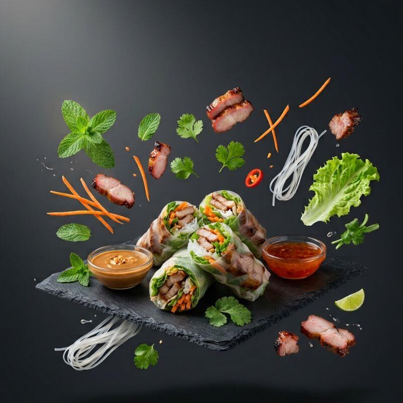 #3. B.B.Q Pork Fresh Spring Rolls / Gỏi Cuốn Thịt Nướng