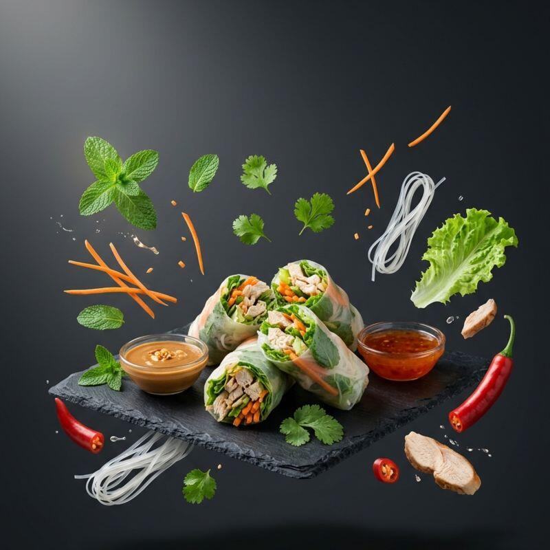 #S1. Chicken Spring Rolls / Gỏi Cuốn Gà Xé
