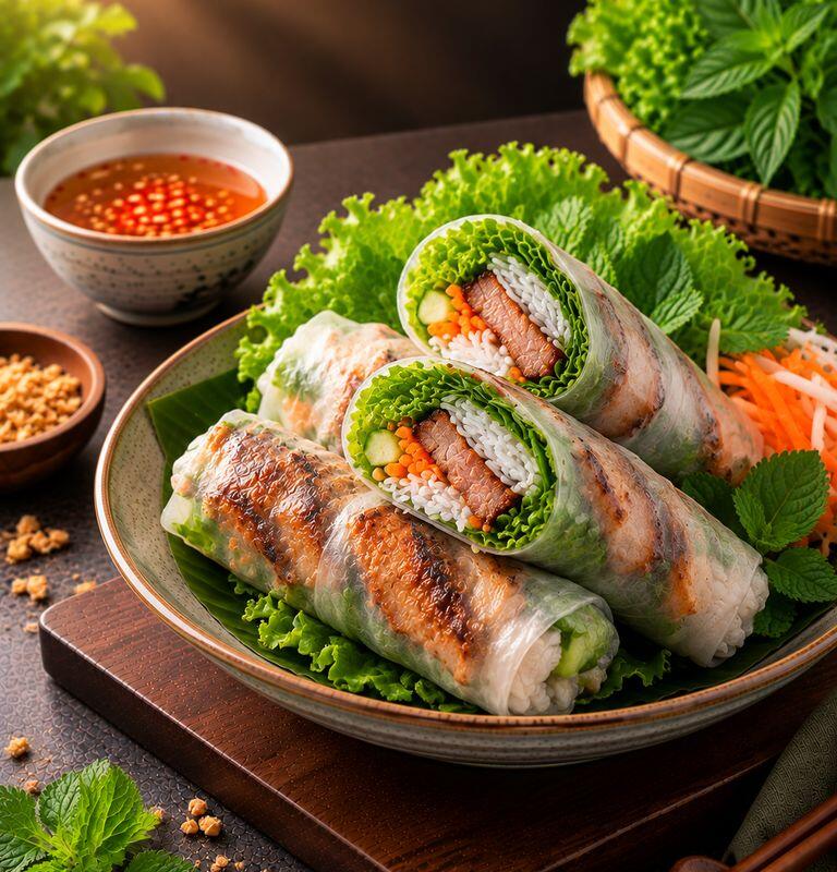 #S2. Fresh Crunchy B.B.Q Pork Rolls / Gỏi Cuốn Nem