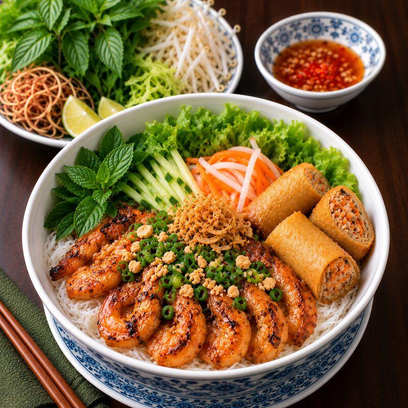 #37. Bun Cha Gio Tom Nuong / Bún Chả Giò Tôm Nướng